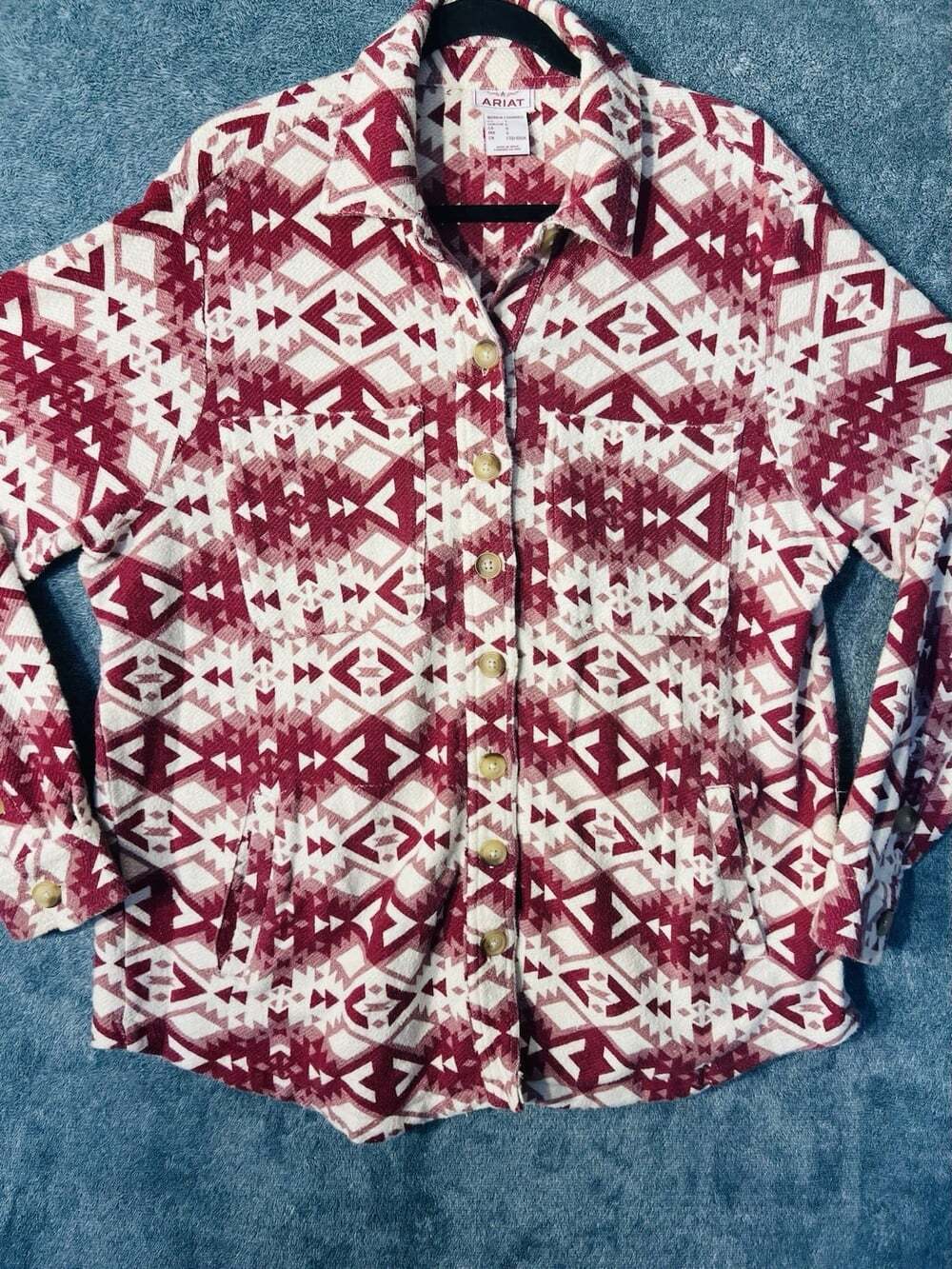 Ariat Womens Western Aztec Shirt Size Large Button Up Long Sleeve Cowgirl Rodeo